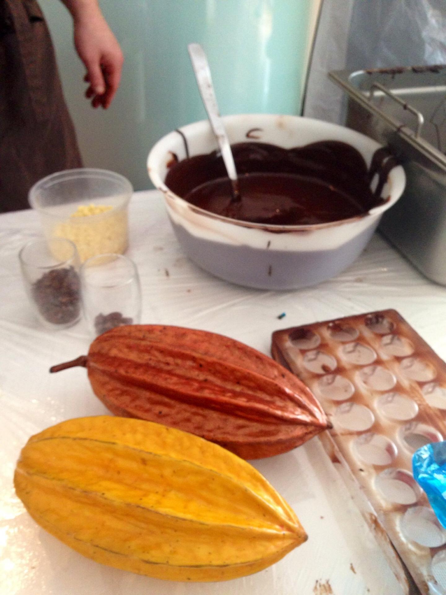 Chocolate-making demonstration